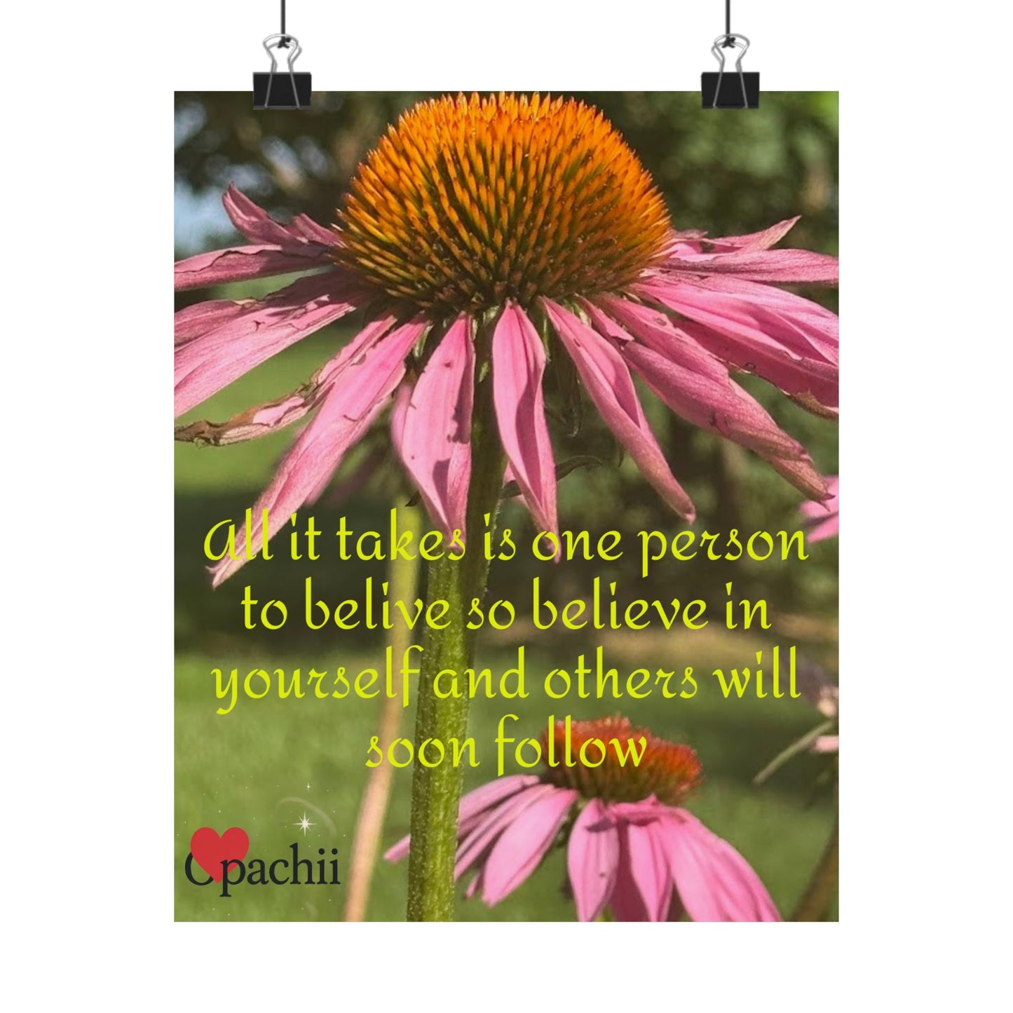 Inspirational Floral Poster, Motivational Wall Art, Positive Quote Decor, Self-Belief Print, Mindfulness Home Decoration