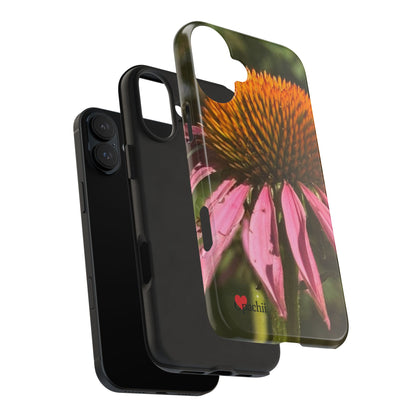 Flower Phone Case, Tough Phone Cases for Nature Lovers, Floral Phone Cover, Echinacea Floral Design, Gift for Plant Lovers