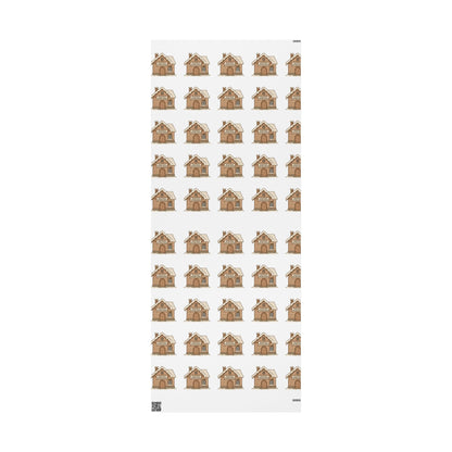 Cozy Home-Themed Wrapping Paper Roll for Holidays & Celebrations