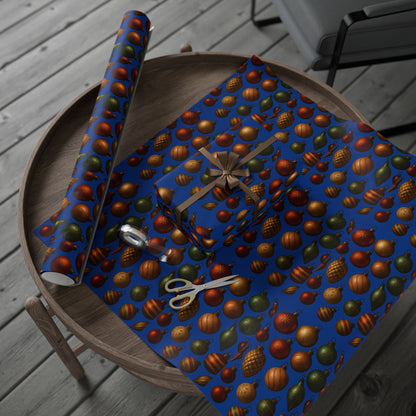 Warm Vintage Christmas Ornaments Wrapping Paper