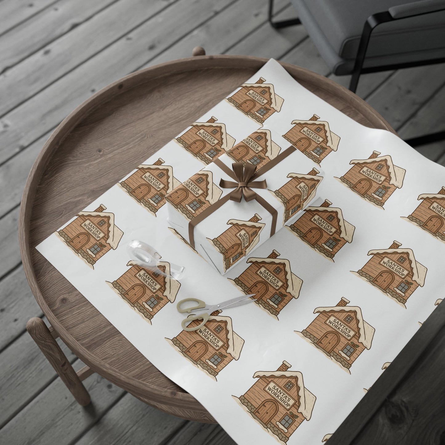 Cozy Home-Themed Wrapping Paper Roll for Holidays & Celebrations