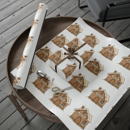Cozy Home-Themed Wrapping Paper Roll for Holidays & Celebrations