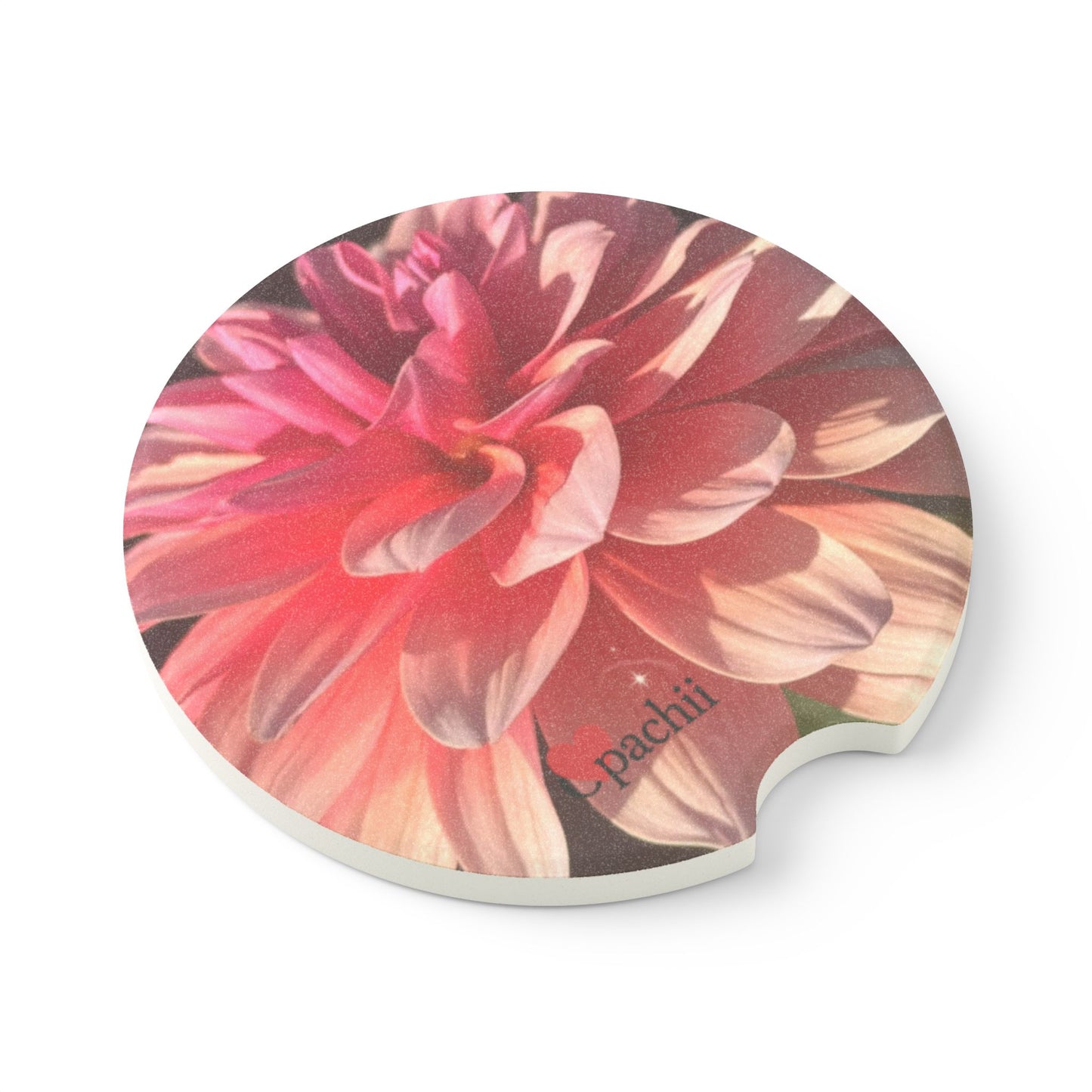 Floral Soapstone Car Coaster - Eco-Friendly Drink Holder, Car Accessories, Gift for Nature Lovers, Floral Decor, Road Trip Essentials