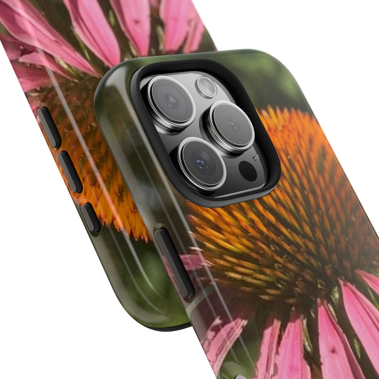 Flower Phone Case, Tough Phone Cases for Nature Lovers, Floral Phone Cover, Echinacea Floral Design, Gift for Plant Lovers