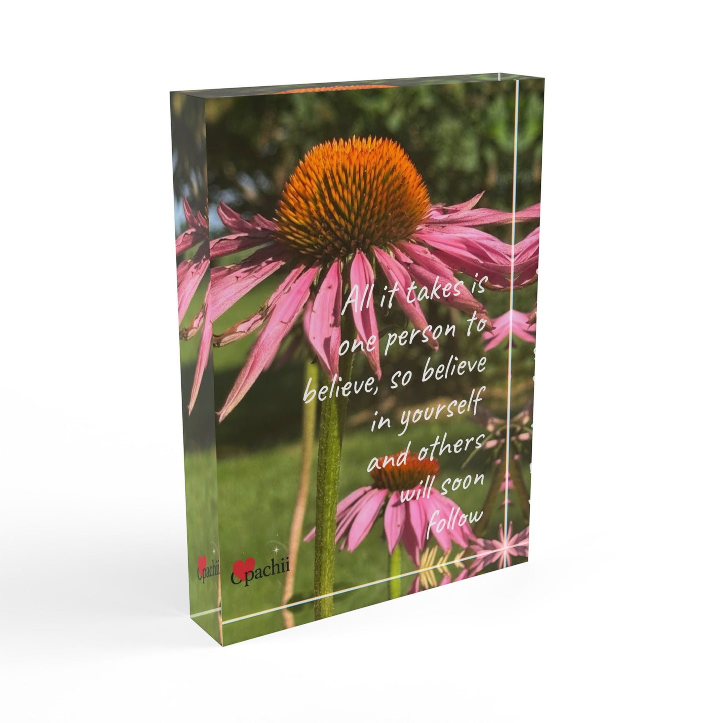 Inspirational Photo Block, Motivational Desk Art, Home Decor, Floral Inspirational Gift, Positive Affirmation Display