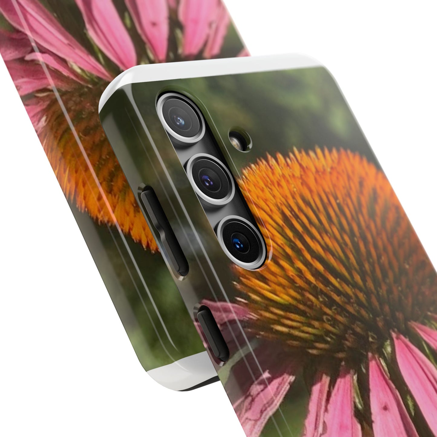 Flower Phone Case, Tough Phone Cases for Nature Lovers, Floral Phone Cover, Echinacea Floral Design, Gift for Plant Lovers