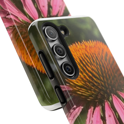 Flower Phone Case, Tough Phone Cases for Nature Lovers, Floral Phone Cover, Echinacea Floral Design, Gift for Plant Lovers