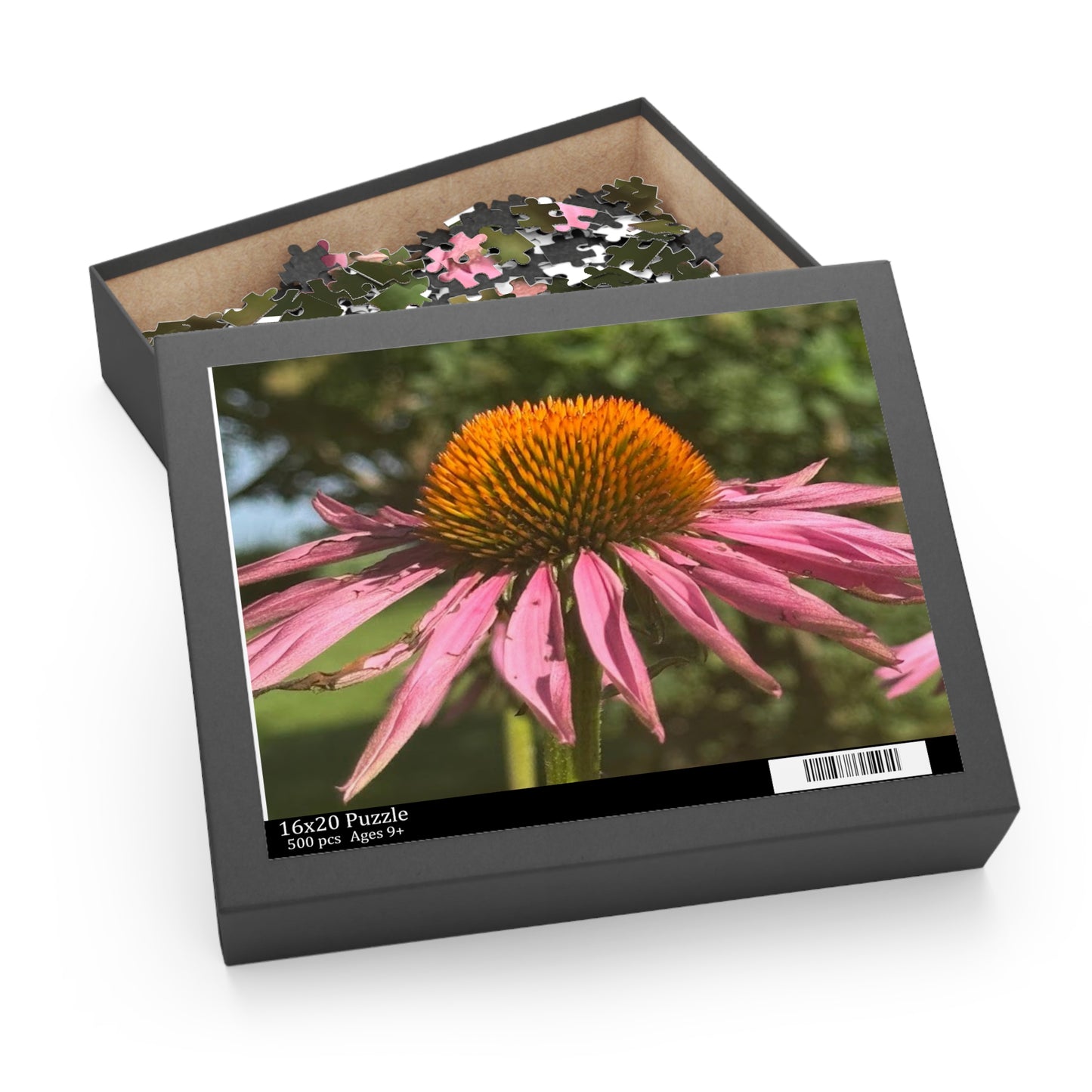 Flower Puzzle with Vibrant Echinacea Design, 120, 252, 500-Piece Jigsaw, Nature Lover Gift, Home Decor, Relaxation Activity, Artsy [...]