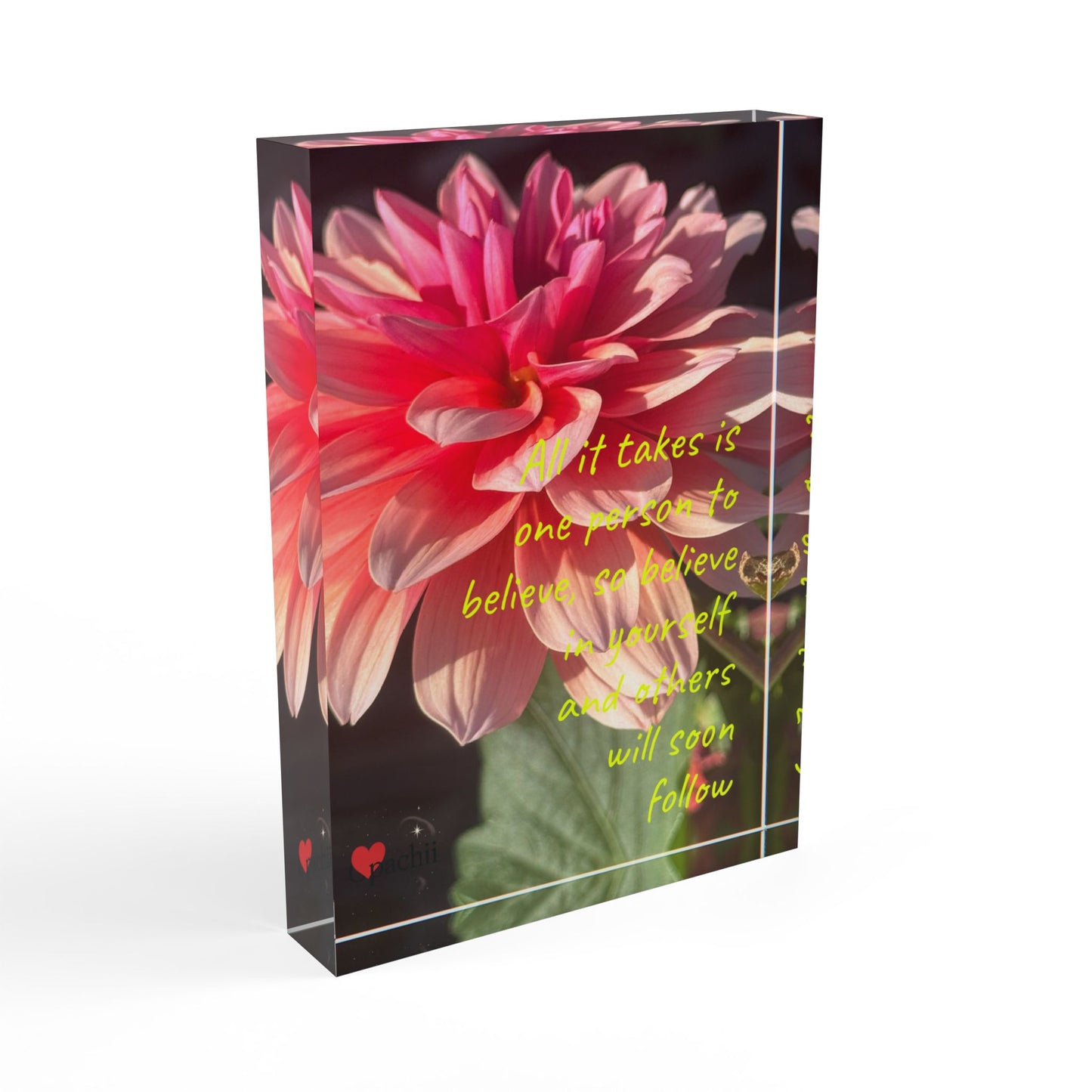 Inspirational Photo Block, Motivational Desk Art, Home Decor, Floral Inspirational Gift, Positive Affirmation Display