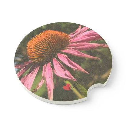 Floral Soapstone Car Coaster - Eco-Friendly Drink Holder, Car Accessories, Gift for Nature Lovers, Floral Decor, Road Trip Essentials