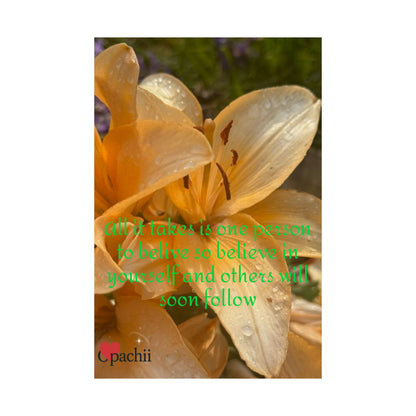 Copy of Inspirational Floral Poster, Motivational Wall Art, Positive Quote Decor, Self-Belief Print, Mindfulness Home Decoration